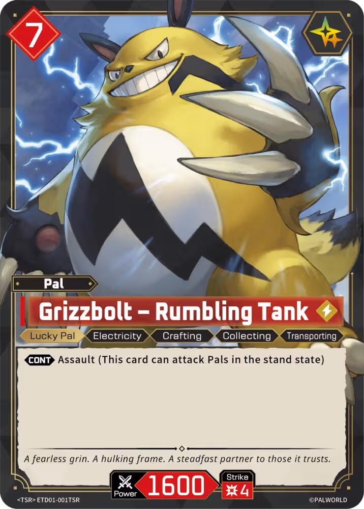 Grizzbolt - Rumbling Tank TSR ETD01-001TSR Palworld card