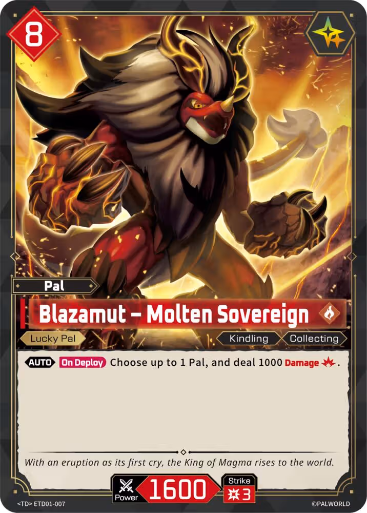 Blazamut - Molten Sovereign ETD01-007 Palworld card