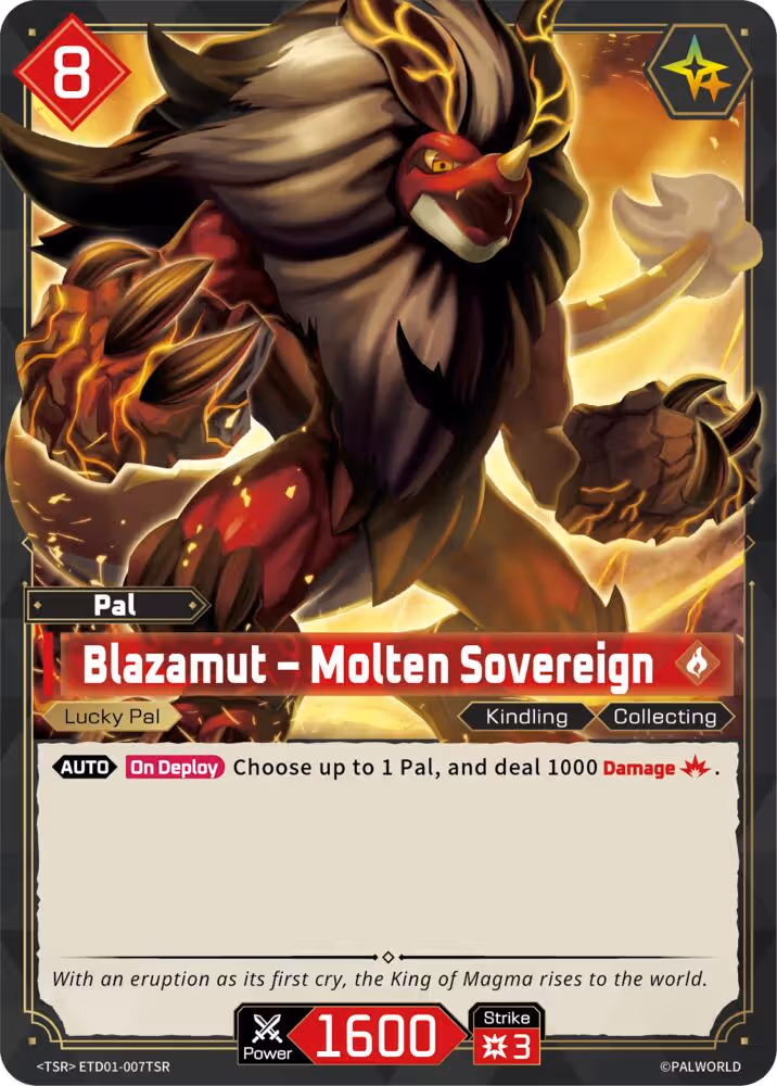 Blazamut - Molten Sovereign TSR ETD01-007TSR Palworld card
