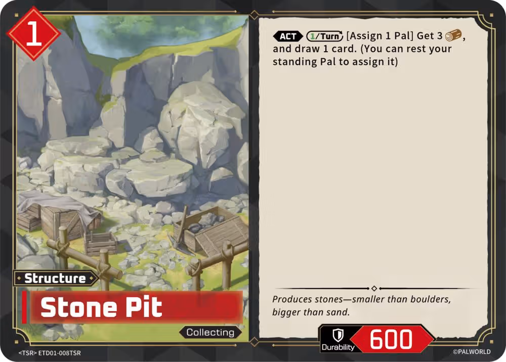 Stone Pit TSR ETD01-008TSR Palworld card