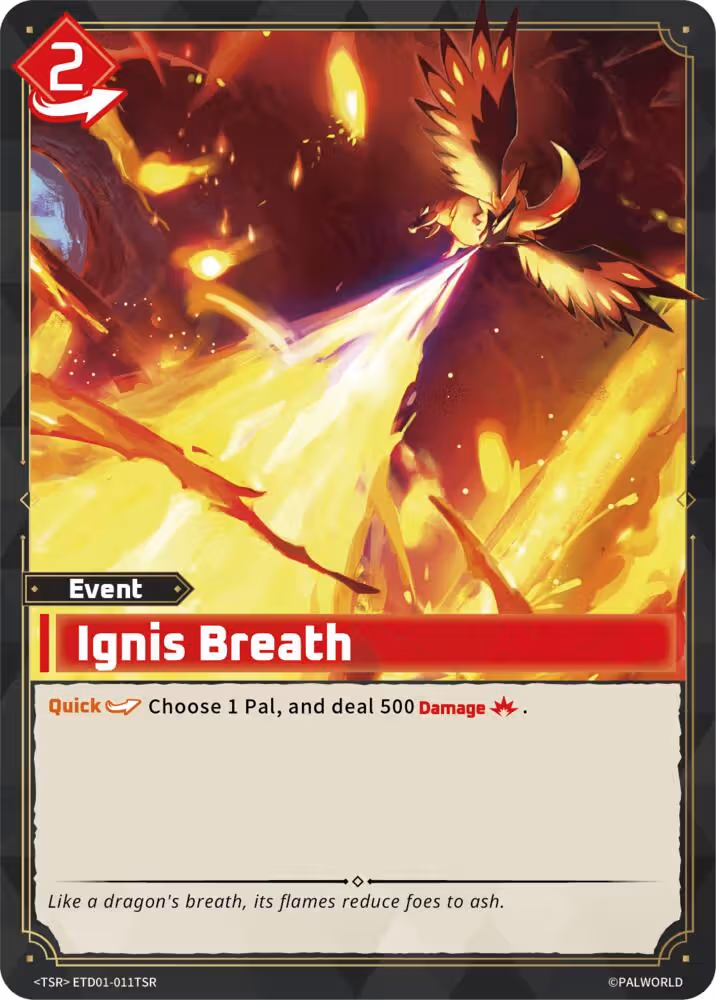 Ignis Breath TSR ETD01-011TSR Palworld card