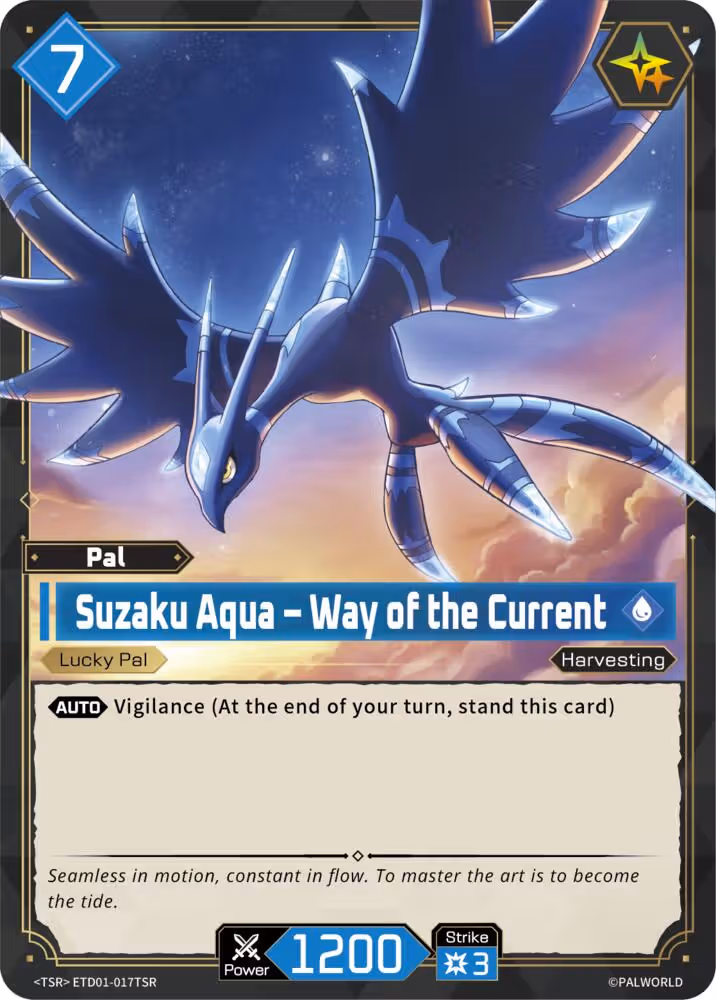 Suzaku Aqua - Way of the Current TSR ETD01-017TSR Palworld card