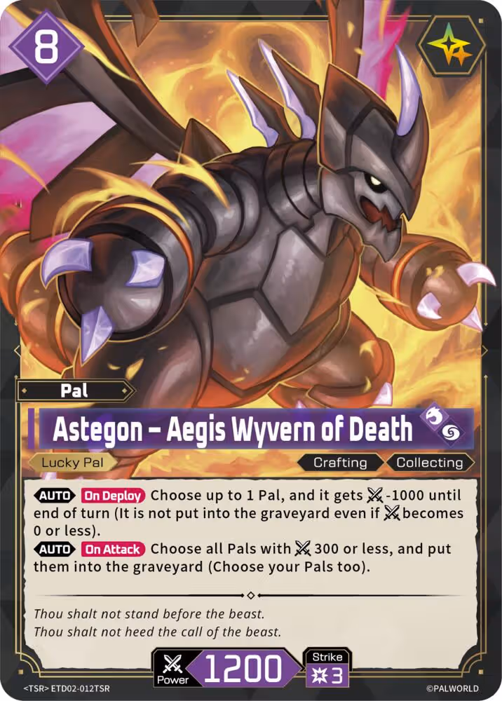 Astegon - Aegis Wyvern of Death TSR ETD02-012TSR Palworld card