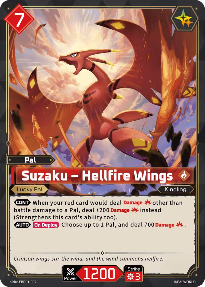 Suzaku - Hellfire Wings EBP01-002 Palworld card