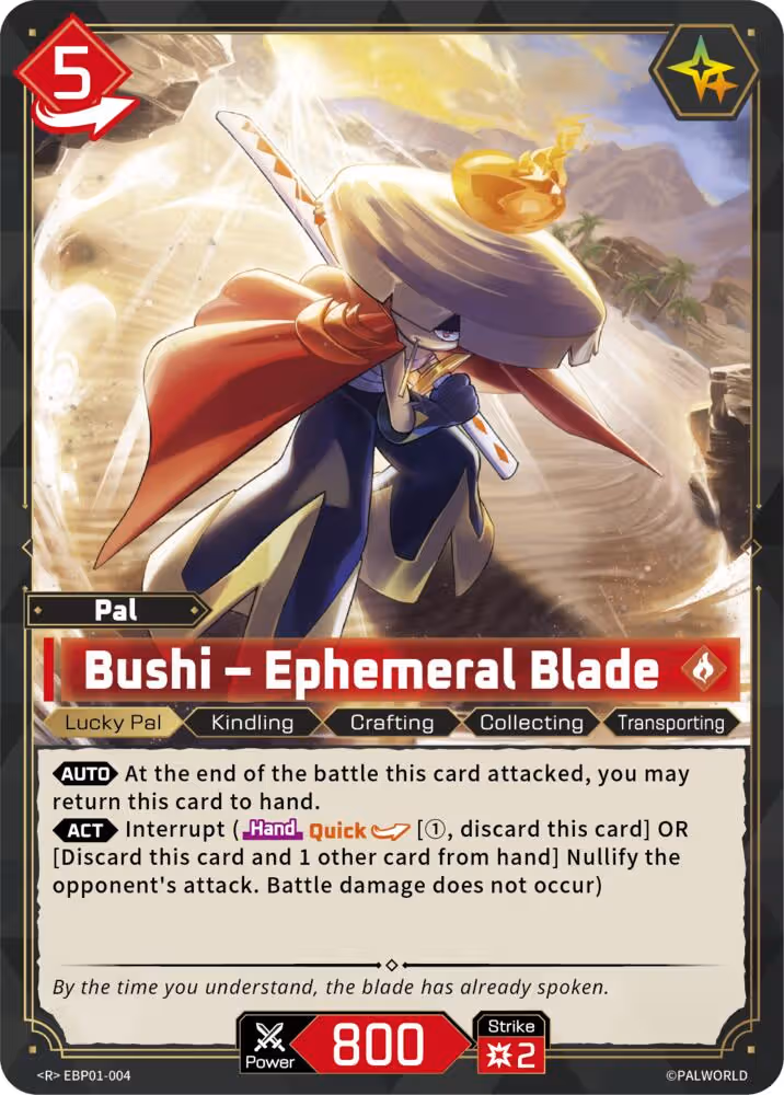 Bushi - Ephemeral Blade EBP01-004 Palworld card