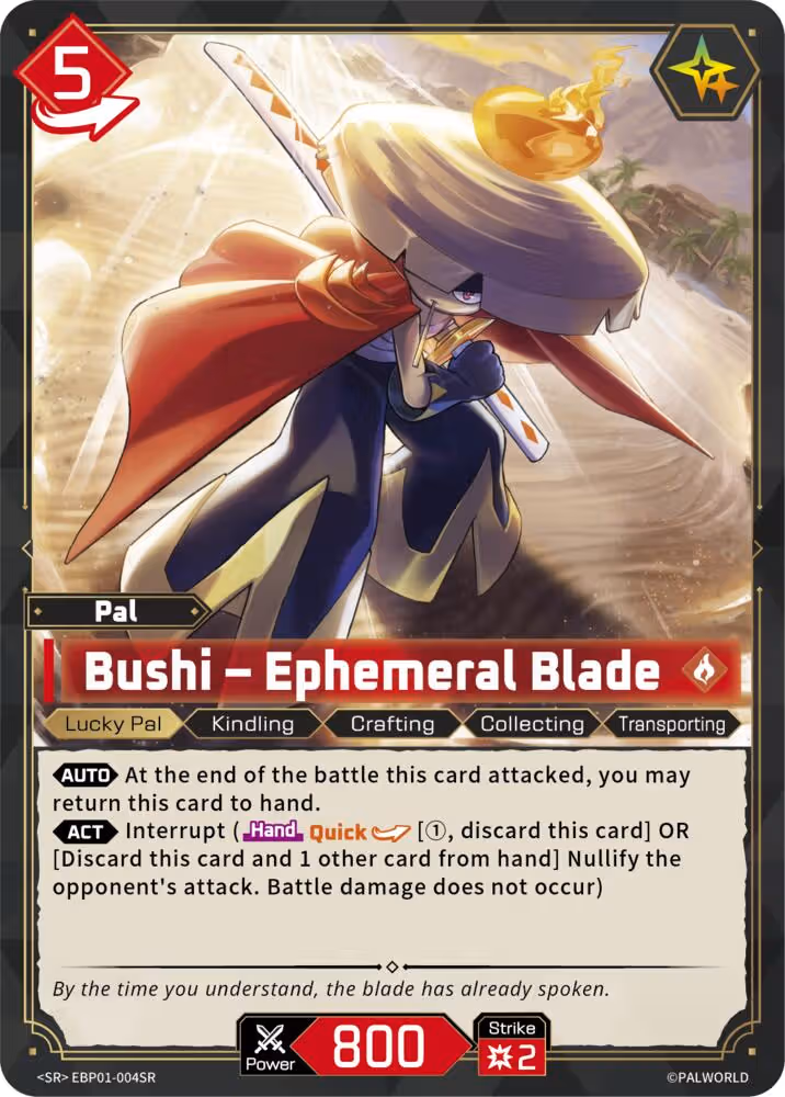 Bushi - Ephemeral Blade SR EBP01-004SR Palworld card