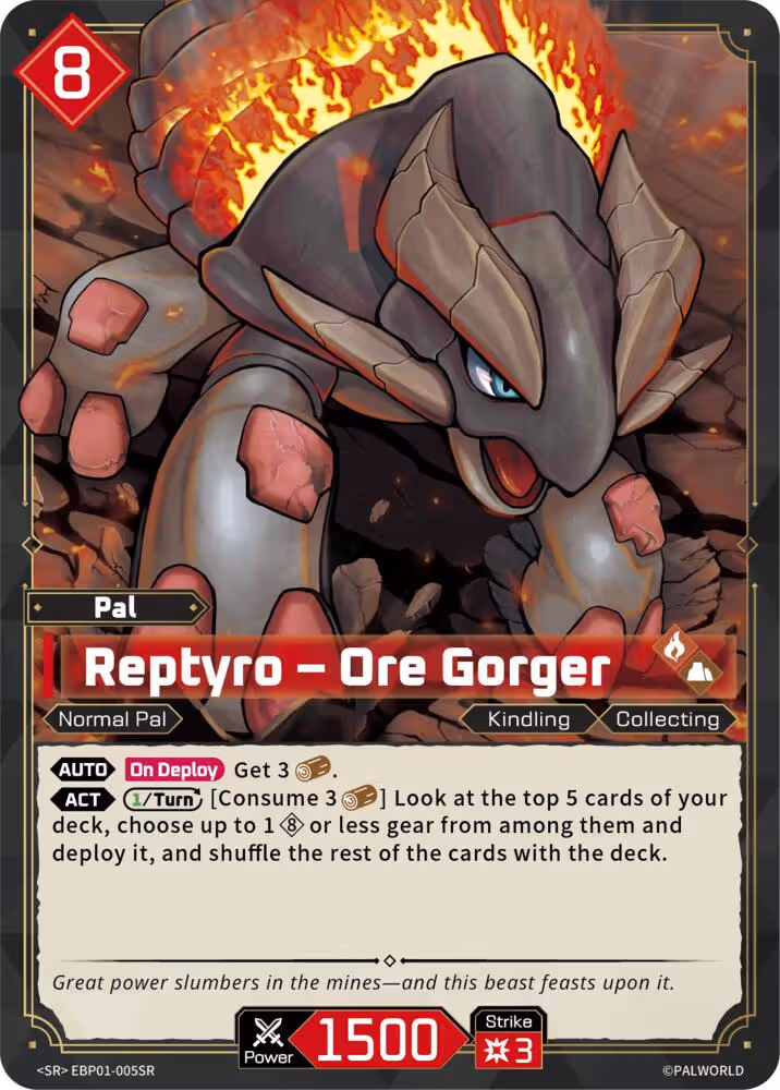 Reptyro - Ore Gorger SR EBP01-005SR Palworld card
