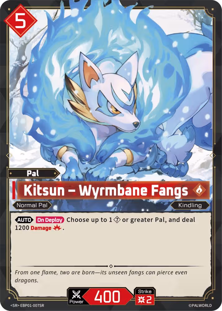 Kitsun - Wyrmbane Fangs SR EBP01-007SR Palworld card