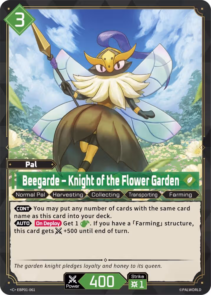 Beegarde - Knight of the Flower Garden EBP01-061 Palworld card