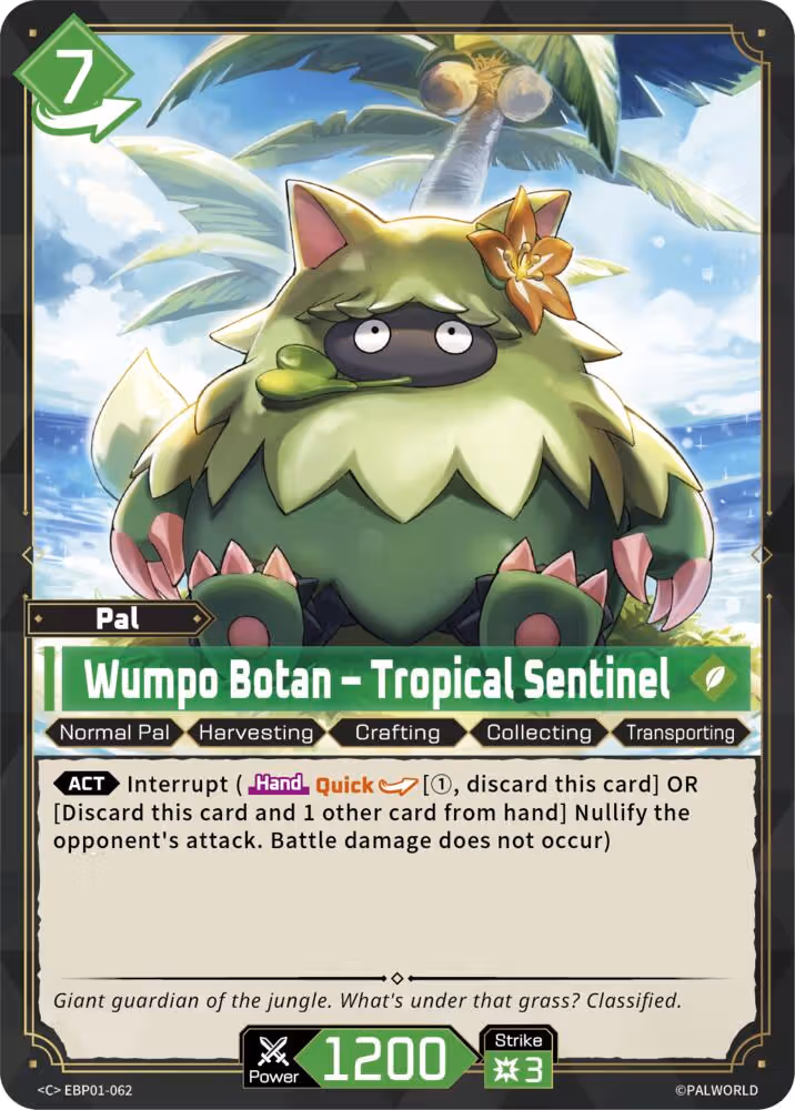 Wumpo Botan - Tropical Sentinel EBP01-062 Palworld card
