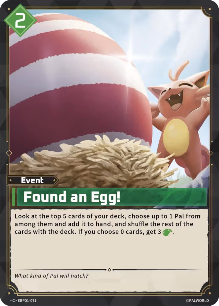 Found an Egg! EBP01-071 Palworld card