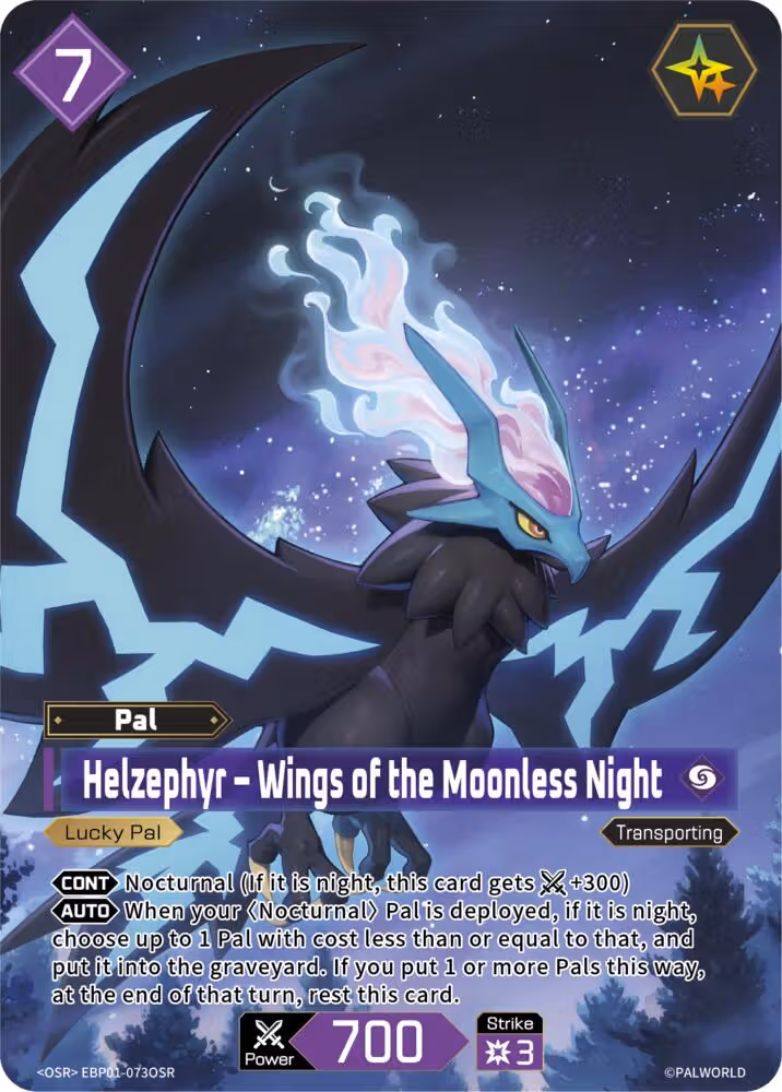 Helzephyr - Wings of the Moonless Night OSR EBP01-073OSR Palworld card