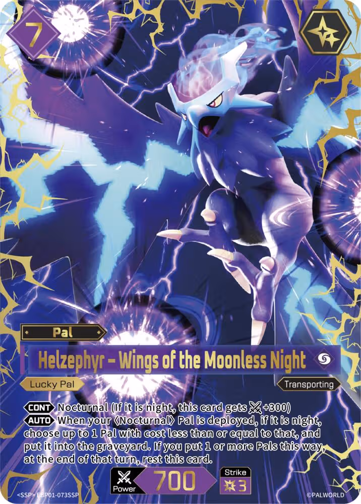 Helzephyr - Wings of the Moonless Night SSP EBP01-073SSP Palworld card