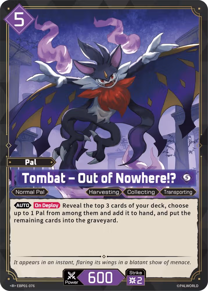Tombat - Out of Nowhere!? EBP01-076 Palworld card