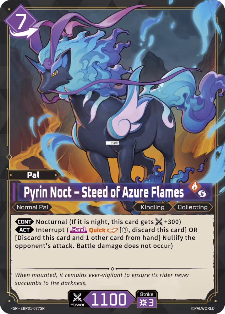 Pyrin Noct - Steed of Azure Flames SR EBP01-077SR Palworld card