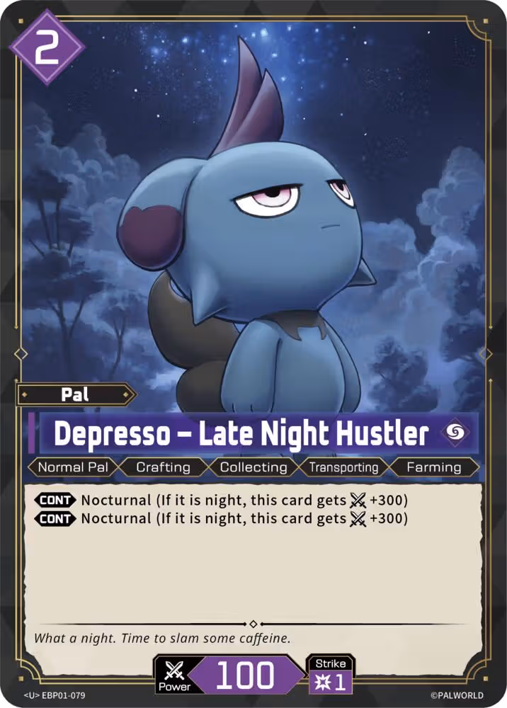 Depresso - Late Night Hustler EBP01-079 Palworld card