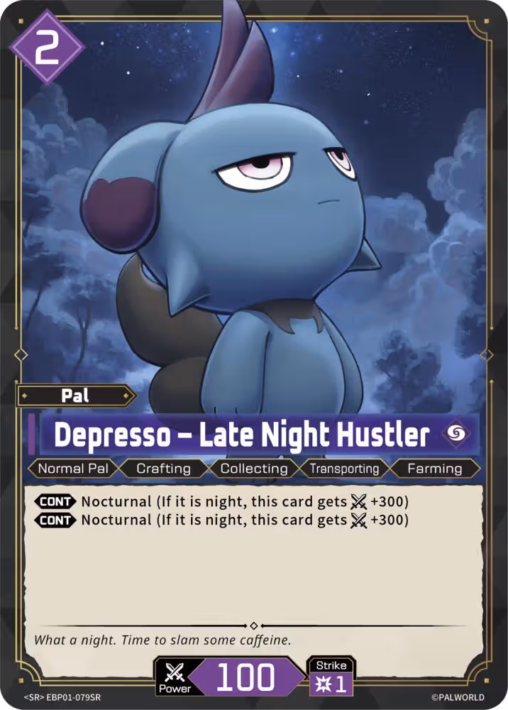 Depresso - Late Night Hustler SR EBP01-079SR Palworld card