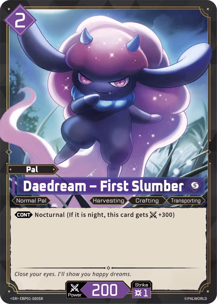 Daedream - First Slumber SR EBP01-080SR Palworld card