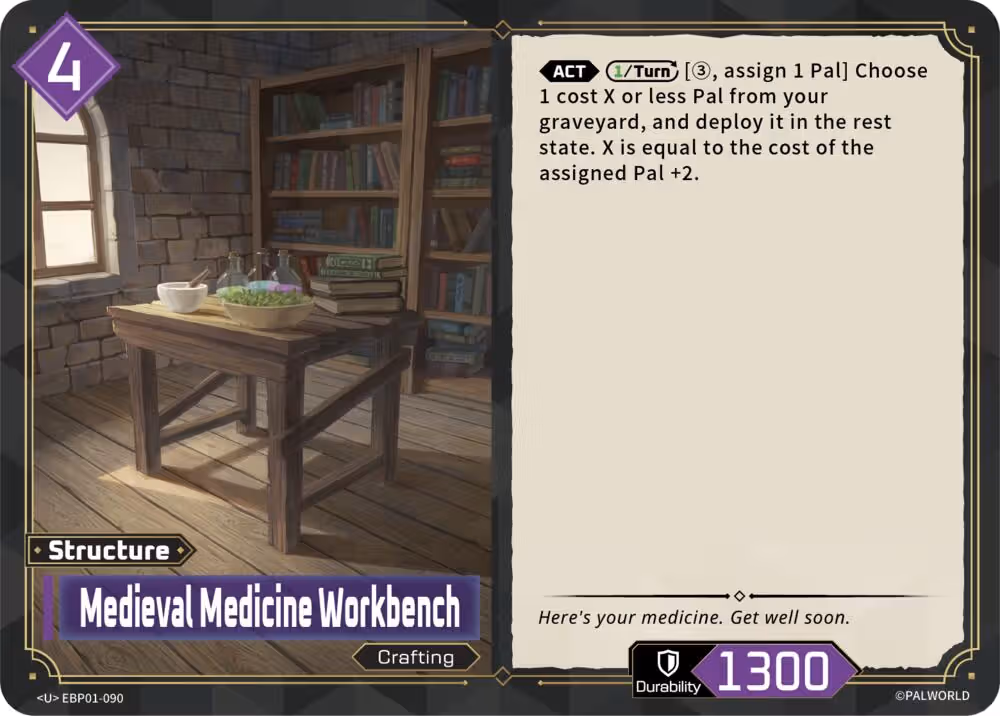 Medieval Medicine Workbench EBP01-090 Palworld card