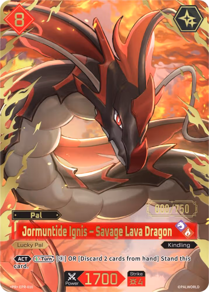 Jormuntide Ignis - Savage Lava Dragon (Serial Numbered) PR EPR-010 Palworld card