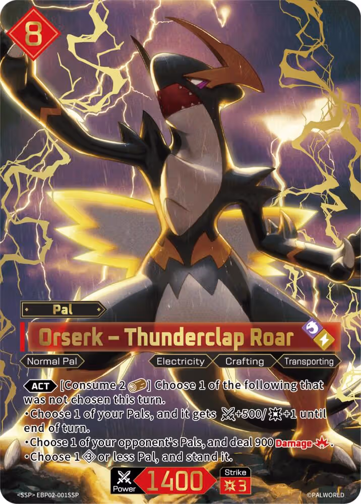 Orserk - Thunderclap Roar SSP EBP02-001SSP Palworld card