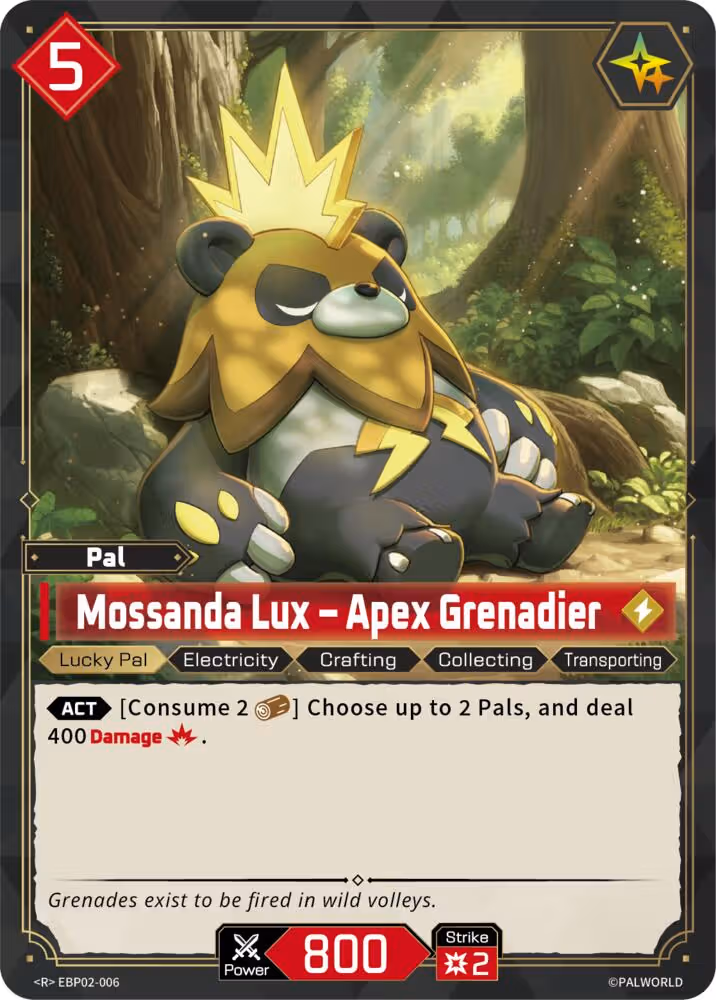Mossanda Lux - Apex Grenadier EBP02-006 Palworld card