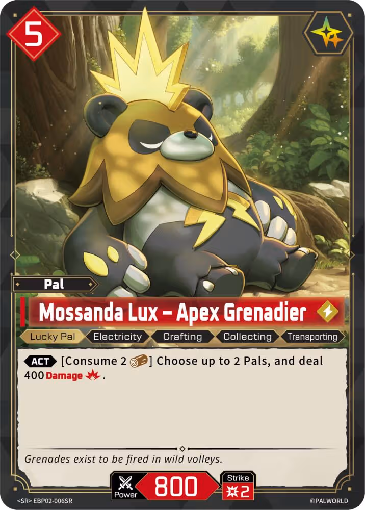 Mossanda Lux - Apex Grenadier SR EBP02-006SR Palworld card