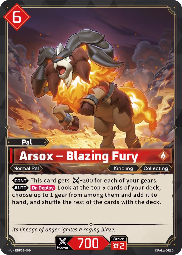 Arsox - Blazing Fury EBP02-009 Palworld card
