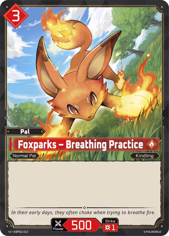 Foxparks - Breathing Practice EBP02-013 Palworld card