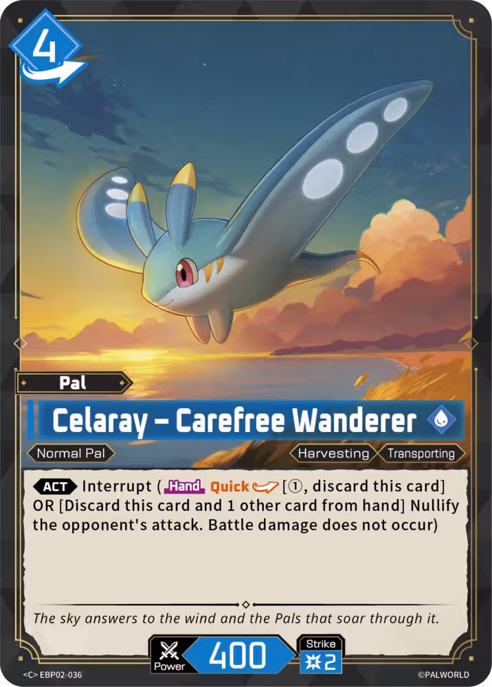 Celaray - Carefree Wanderer EBP02-036 Palworld card