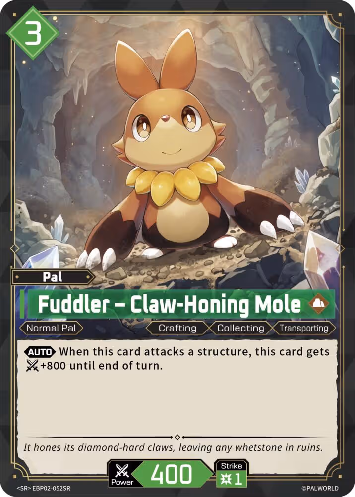 Fuddler - Claw-Honing Mole SR EBP02-052SR Palworld card