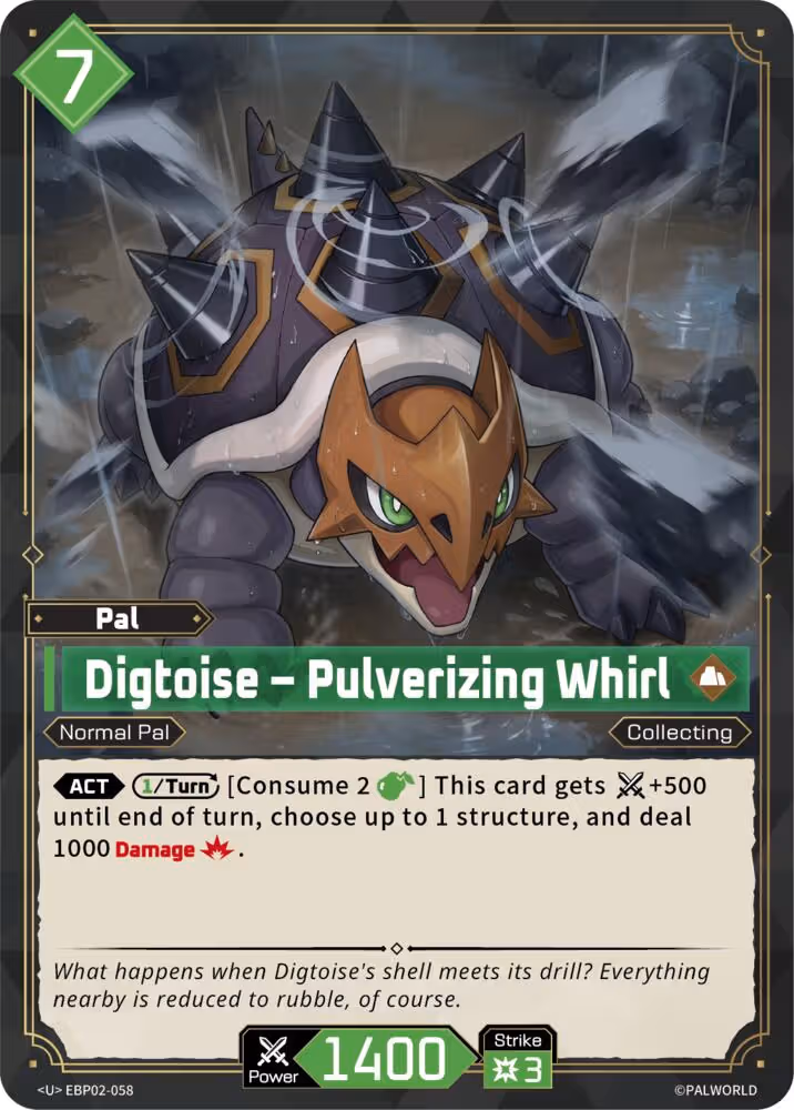Digtoise - Pulverizing Whirl EBP02-058 Palworld card