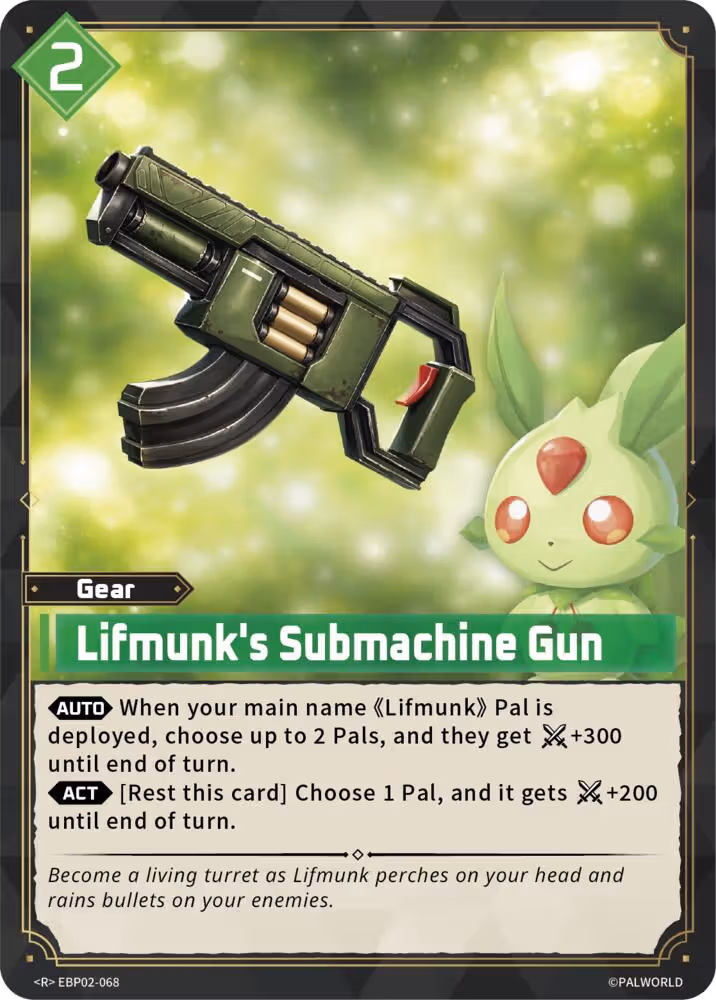 Lifmunk's Submachine Gun EBP02-068 Palworld card