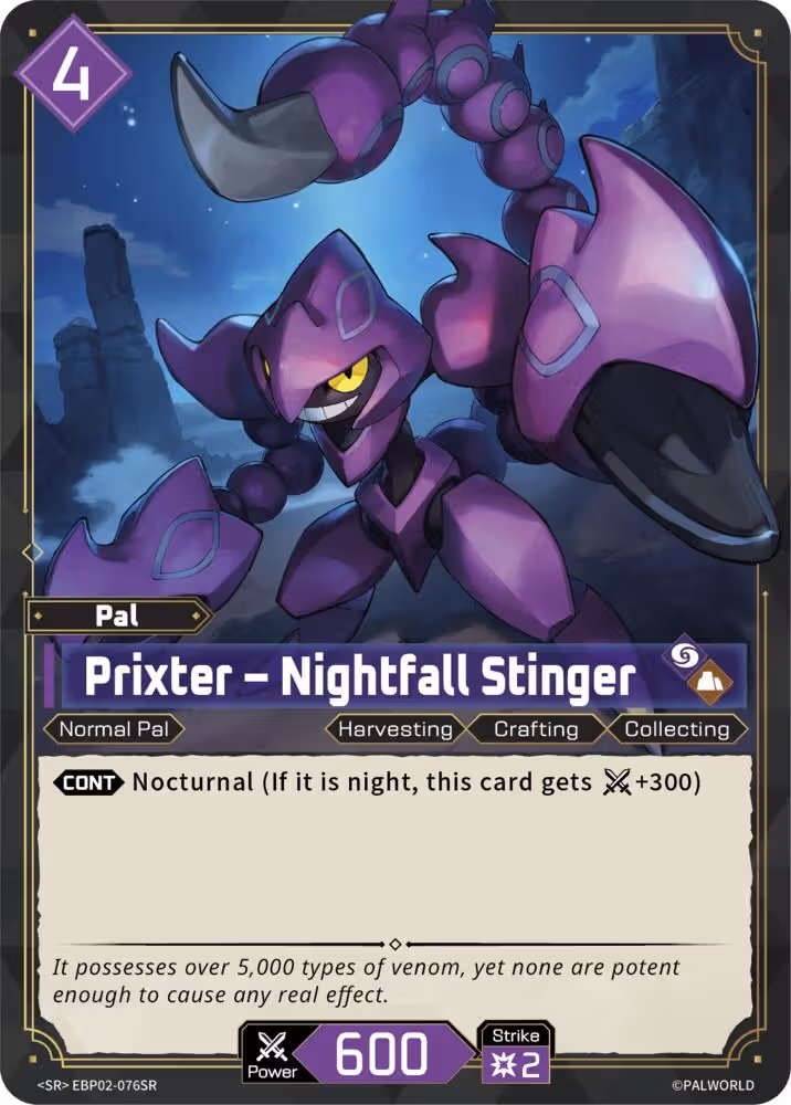 Prixter - Nightfall Stinger SR EBP02-076SR Palworld card
