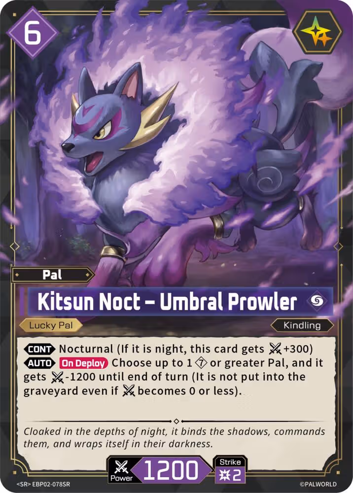 Kitsun Noct - Umbral Prowler SR EBP02-078SR Palworld card