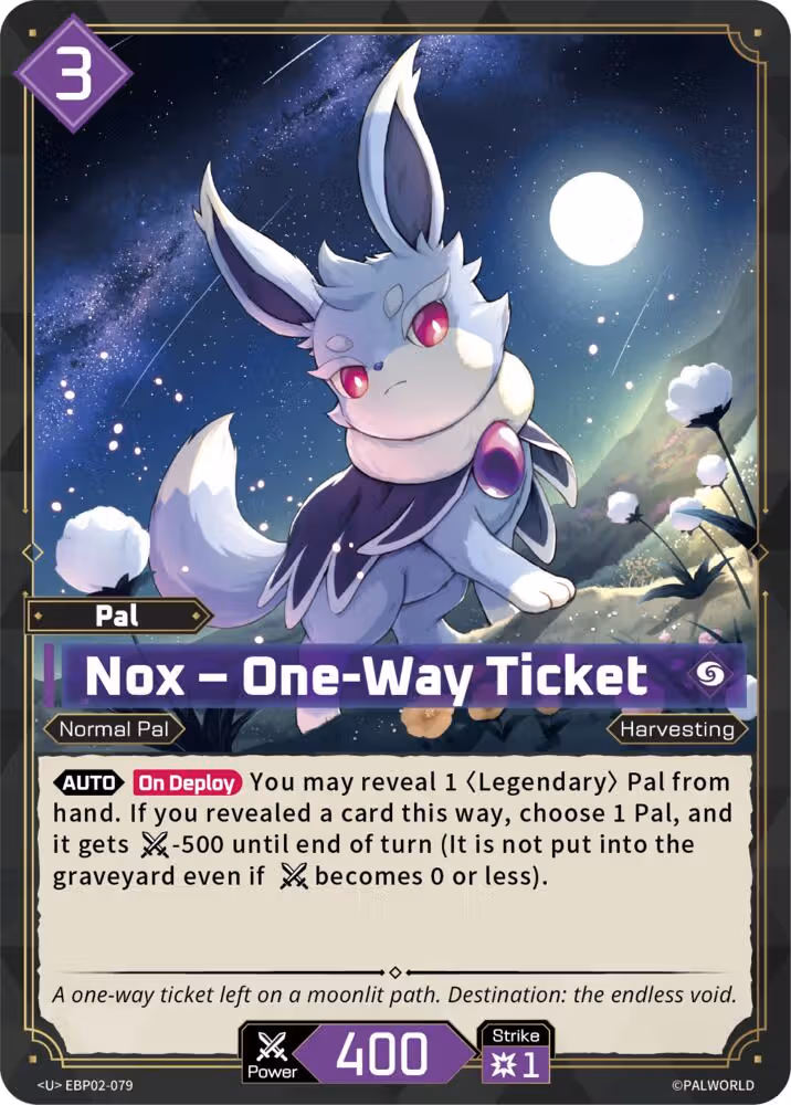 Nox - One-Way Ticket EBP02-079 Palworld card