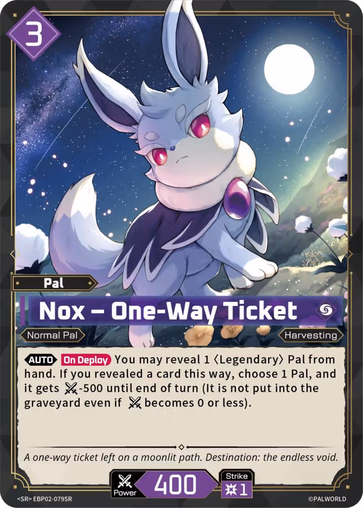 Nox - One-Way Ticket SR EBP02-079SR Palworld card