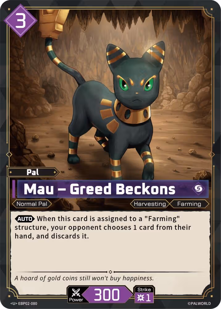Mau - Greed Beckons EBP02-080 Palworld card
