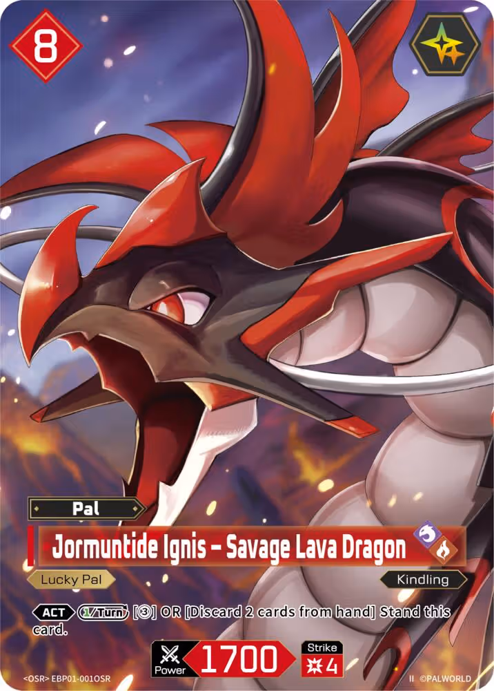 Jormuntide Ignis - Savage Lava Dragon OSR EBP01-001OSR 2nd Edition Palworld card