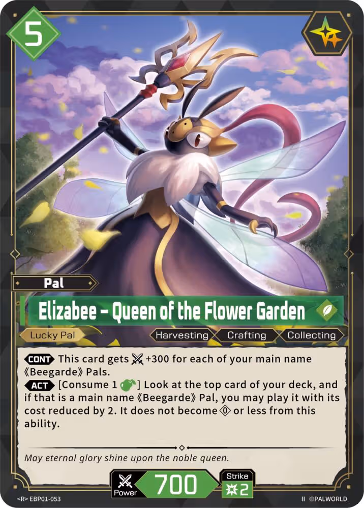 Elizabee - Queen of the Flower Garden R EBP01-053 2nd Edition Palworld card