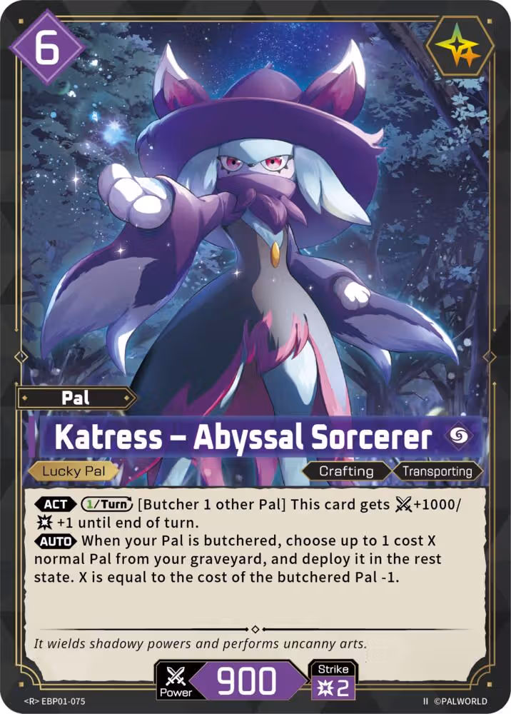 Katress - Abyssal Sorcerer R EBP01-075 2nd Edition Palworld card