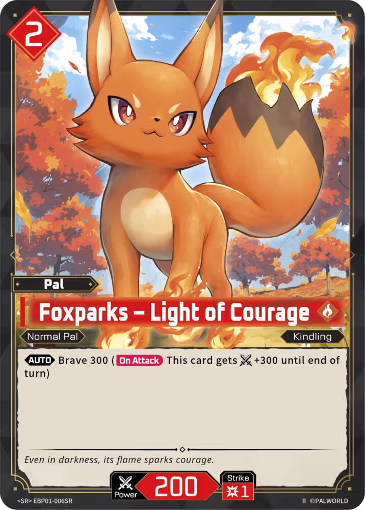 Foxparks - Light of Courage SR EBP01-006SR 2nd Edition Palworld card