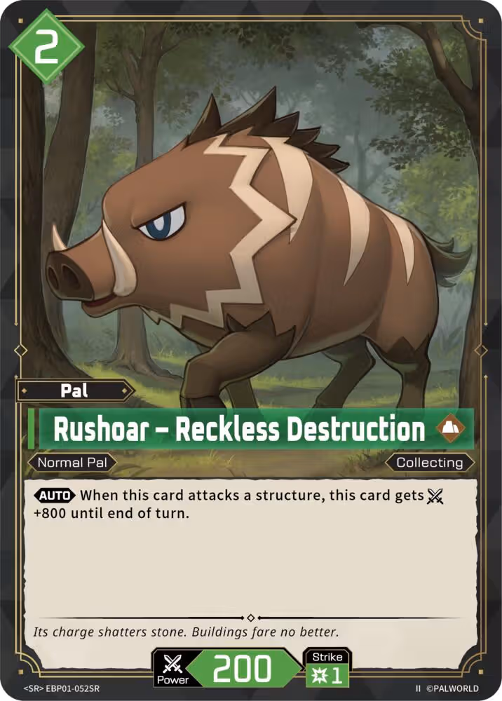 Rushoar - Reckless Destruction SR EBP01-052SR 2nd Edition Palworld card