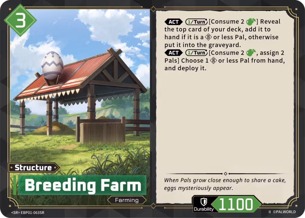 Breeding Farm SR EBP01-063SR 2nd Edition Palworld card