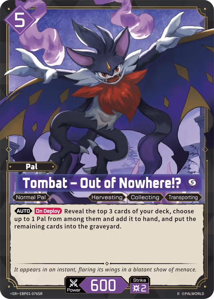 Tombat - Out of Nowhere!? SR EBP01-076SR 2nd Edition Palworld card