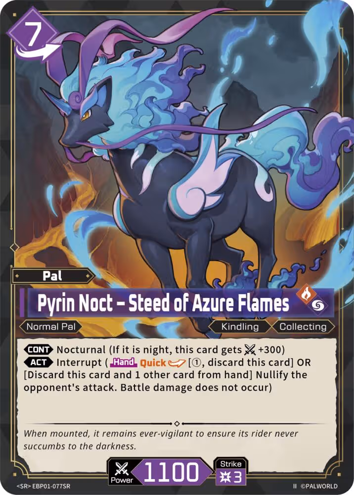 Pyrin Noct - Steed of Azure Flames SR EBP01-077SR 2nd Edition Palworld card