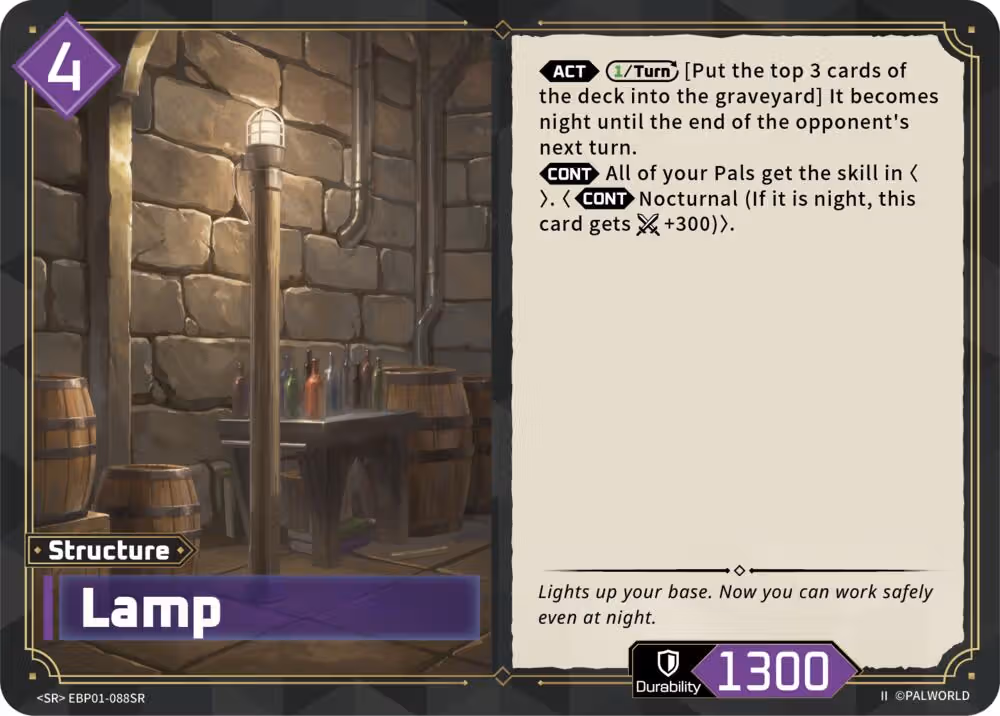 Lamp SR EBP01-088SR 2nd Edition Palworld card