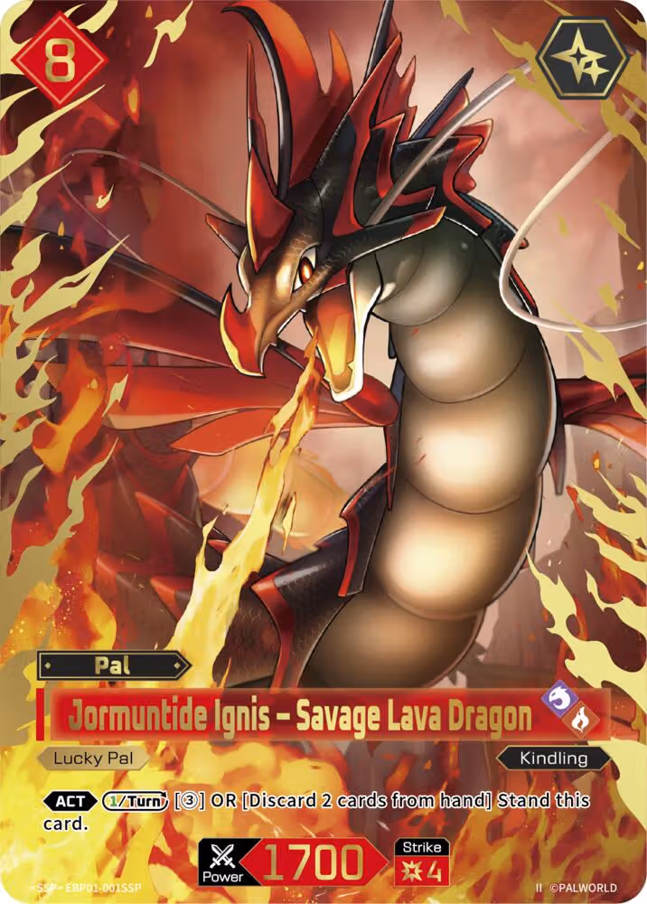 Jormuntide Ignis - Savage Lava Dragon SSP EBP01-001SSP 2nd Edition Palworld card