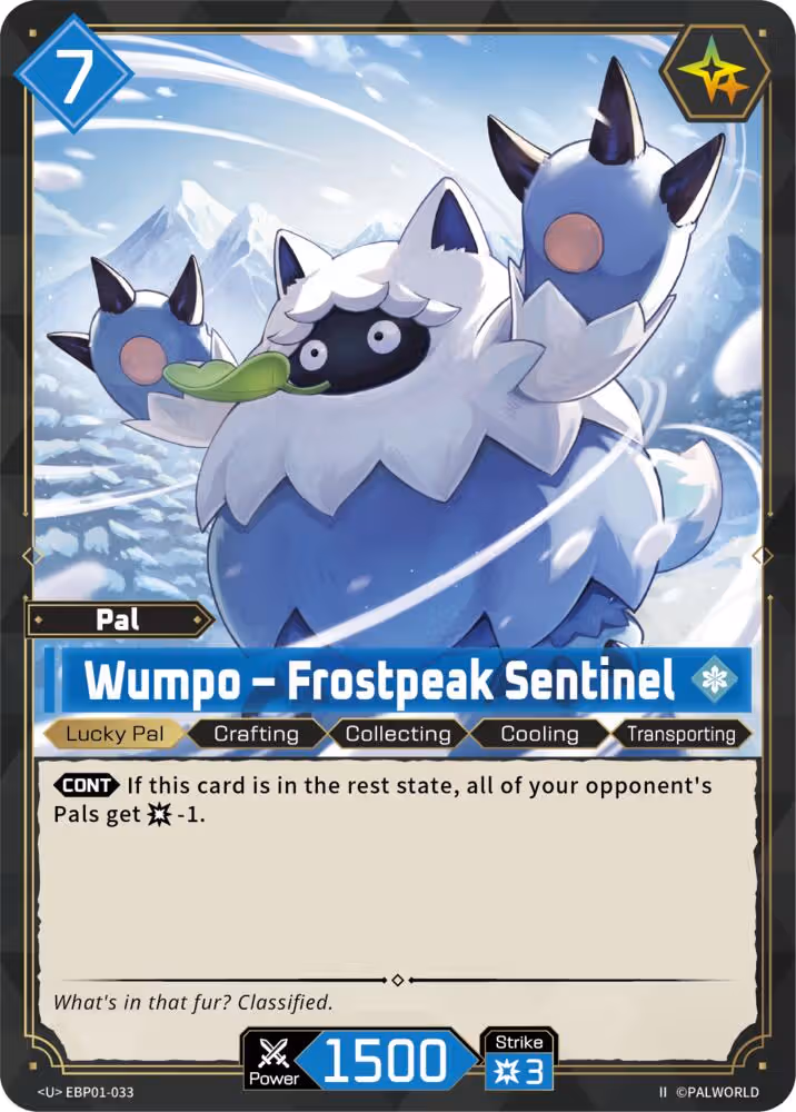 Wumpo - Frostpeak Sentinel U EBP01-033 2nd Edition Palworld card