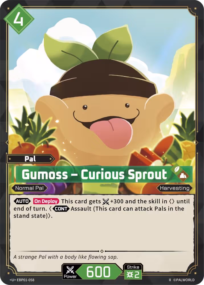 Gumoss - Curious Sprout U EBP01-058 2nd Edition Palworld card